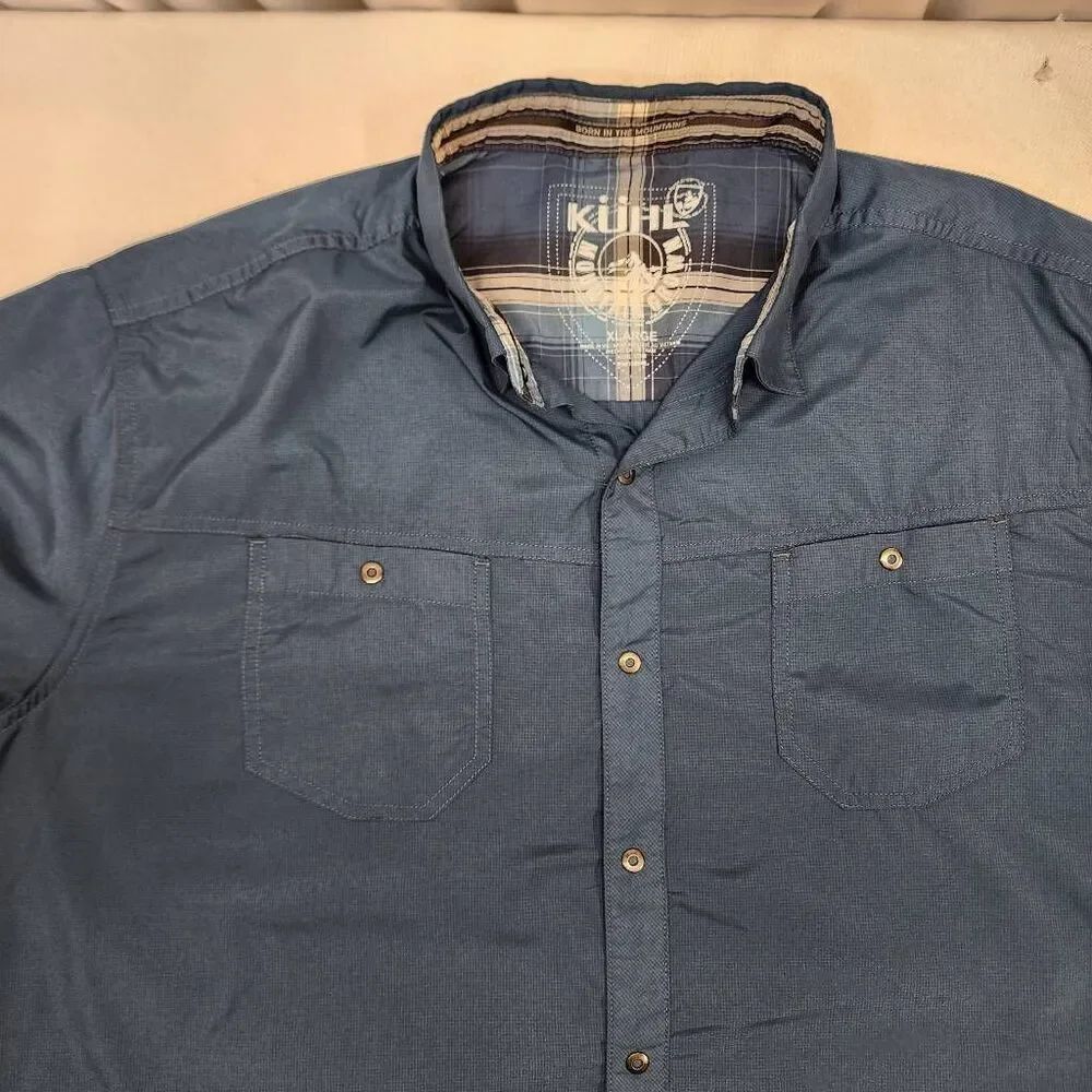 Kuhl Southlake Short Sleeve Button Up Shirt Men’s XL Blue Outdoor Hiking - Picture 8 of 8